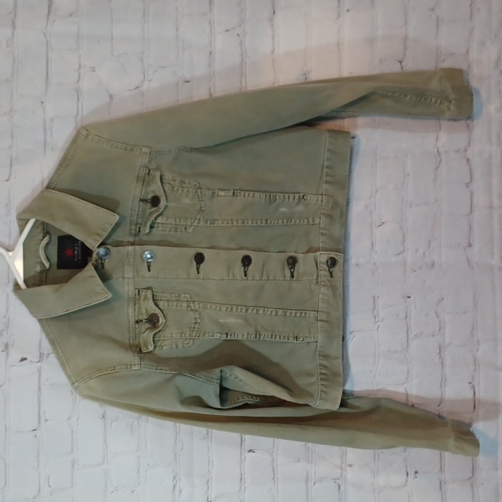 People's Liberation Woman's Soft Green Jean Jacket S New Unique